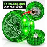 LRS Store Işıklı Magic Yoyo Unresponsive Yoyo Ekstra Rulmanlı Kaliteli Yo-Yo Oyuncağı - Yeşil