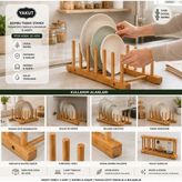 Ls 2pcs Bambu - Ahşap Tezgah Üstü Tabaklık - Bulaşıklık