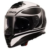 LS2 KAPALI KASK LS2 STORM 2 DODGER MAT SİYAH BEYAZ ORJİNAL VİZÖRLÜ M