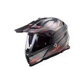 LS2 Pioneer Evo Knight Kros Siyah Kırmızı Motosiklet Kaskı