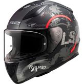 Ls2 Rapıd 2 Cırcle Mat Siyah-Kırmızı Kask - 0 - Siyah