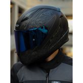 Ls2 Rapıd 2 Crypt Mat Siyah Kapalı Motosiklet Kaskı Mavi Camlı - XS