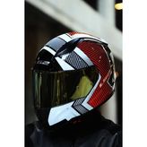 Ls2 Rapid 2 Extra Beyaz-Kırmızı Fullface Motosiklet Kaskı Gold Camlı