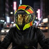 Ls2 Rapıd 2 Extra Mat Neon Sarı-Navy Mavi Kask (Sarı Vizör + Şeffaf Vizör) - 2XL - Tek Renk