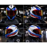 Ls2 Rapıd 2 Hyper Beyaz Mavi Kırmızı Fullface Motosiklet Kaskı Kırmızı Camlı+Şefaf Cam - 3XL