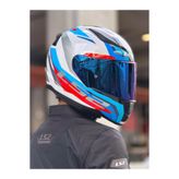 LS2 RAPID 2 HYPER BEYAZ-MAVİ-KIRMIZI KASK (MAVİ VİZÖR)