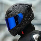 Ls2 Rapıd 2 Race Crypt Mat Siyah Kapalı Motosiklet Kaskı Mavi Camlı