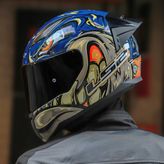 Ls2 Rapıd 2 Race Spox Mavi-Gri Kask Siyah Cam - 2XL