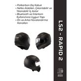 Ls2 Rapid 2 Takaroa Motosiklet Kaskı – Full Face, Güvenli & Konforlu Tasarım - XL - Mat Siyah