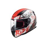 LS2 Rapid Naughty Mat Beyaz-Kırmızı Motosiklet Kaskı