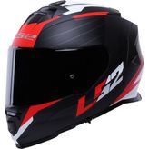 Ls2 Storm 2 Nerve Kırmızı Kapalı Motosiklet Kaskı Siyah Camlı - 2XL