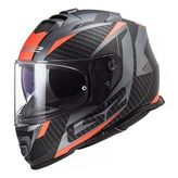Ls2 Storm Racer Mat Tıtanıum-Turuncu Kapalı Kask