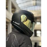 Ls2 Strobe 2 Mat Siyah Kask (Gold Vizör) - XL