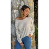 LS82681 İtalyan Taş Baskılı Triko Bluz Bej