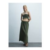 Ltb Basıc Crop Askılı Yeşil Bluz