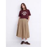 LTB Relaxed Fit Pileli Midi Bej Etek - S