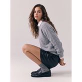 LTB Slim Fit Deri Görünümlü Mini Siyah Etek
