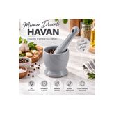 LUCES DESİGN Mermer Desenli Kırılmaz Plastik Havan