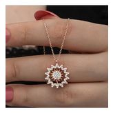 Lucky Gümüş Rose Güneş Kadın Kolye