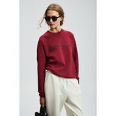 Lufian Ander Kadın Örme Sweatshırt - Bordo - XS