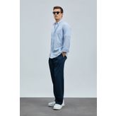 Lufian Charles Erkek Basic Gömlek Regular Fit Mavi