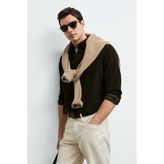 Lufian Drew Erkek Basic Gömlek Regular Fit Kahverengi - 3XL