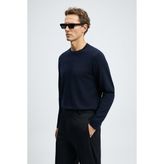 Lufian Erkek Dean Yün Karışımlı Kazak Lacivert - 2XL