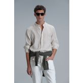Lufian Fast Erkek Basic Gömlek Comfort Fit Bej