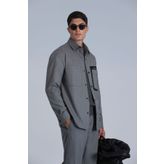 Lufian Hard Erkek Basic Gömlek Slim Fit Gri