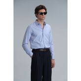 Lufian Menar Erkek Basic Gömlek Comfort Fit Mavi - XS