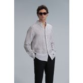 Lufian New Erkek Basic Gömlek Regular Fit Kahverengi