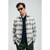 Lufian Valdo Erkek Basic Gömlek Regular Fit Gri - 3XL