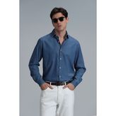 Lufian Warter Erkek Basic Gömlek Regular Fit Mavi - XS