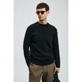 Lufian Yün Karışımlı Regular Fit Bisiklet Yaka Triko Kazak Erkek Kazak 112090159 - Siyah