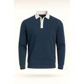 Luis Polo Yaka Selanik Örme Kumaş Erkek Sweatshirt - İndigo