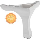 Lükens Beyaz 14 cm Plastik Mobilya Ayağı, Lüks Metal Mobilya Ayak, Koltuk, Dolap, Şifonyer Ayak