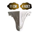 Lükens Desenli 11Cm Plastik Ayak Mobilya Masa Ve Dolap Ayağı(Beyaz)(11Cm) Beyaz 11Cm 11Cm - 4 Adet