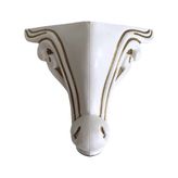 Lükens Desenli 15CM Beyaz Plastik Ayak Mobilya Masa ve Dolap AYAĞI(15CM)(BEYAZ Altın Varak - Altın) - Beyaz - Gold