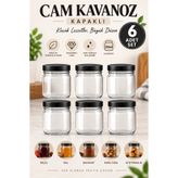 Lumiarte 6’lı Cam Kavanoz Seti 210 ml Metal Kapaklı Küçük Kavanoz Bebek Mama Reçel Bal Baharat Saklama Kavanozu