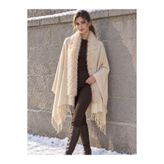 Luminos Butik Basic Bej Kürklü Panço PNC18