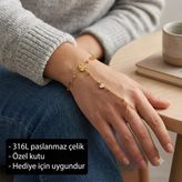 Lunéa Charm Hand Chain Bracelet Dört Yapraklı Yonca Ve Kalp Figürlü Şahmeran Bileklik