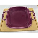 Luna Home Porselen Isıya Dayanıklı Fırın Tepsisi - 23 x 32 cm - Bordo
