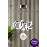 Luna Lighting Barcelona Model Krom Kaplama Beyaz Işık Metal Salon Mutfak Oturma Yatak Odası Modern Led Avize