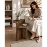 Luna Yan Sehpa Oval Hatlı