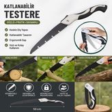 Lunaev 53 cm Katlanabilir Budama Testeresi - Siyah - Gri