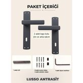 Lusso Antrasit Aynalı Kapı Kolu Lüks Oda Kapı Kolu