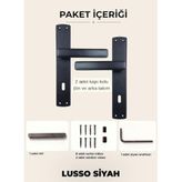 Lusso Siyah Aynalı Kapı Kolu Lüks Oda Kapı Kolu