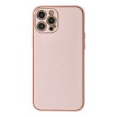 Lutesya İphone 12 Pro Max Kılıf Coco Karbon Silikon - Pembe