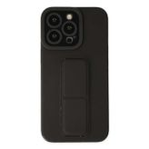 Lutesya iPhone 13 Pro Max Kılıf Mega Standlı Silikon - Siyah