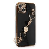 Lutesya iPhone 14 Kılıf Esila Silikon - Siyah